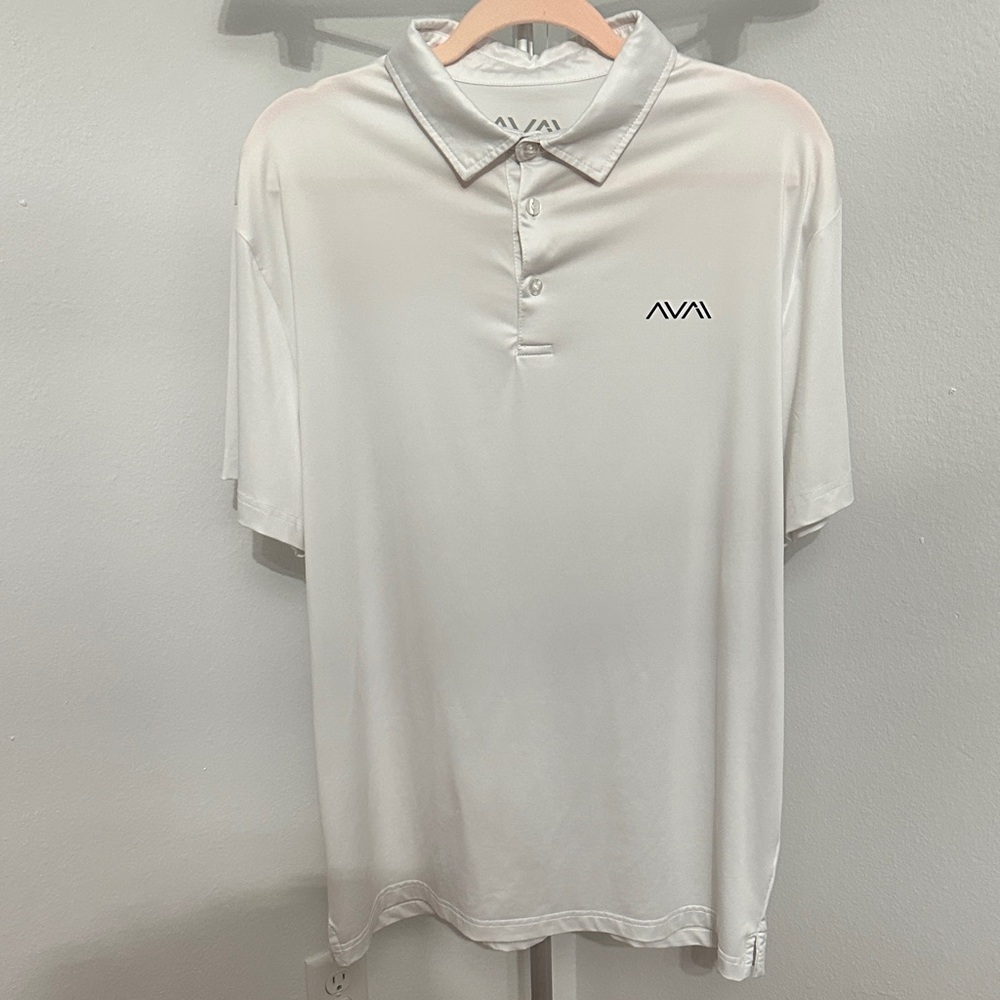 EUC Avia Men's White Polo Shirt with Logo